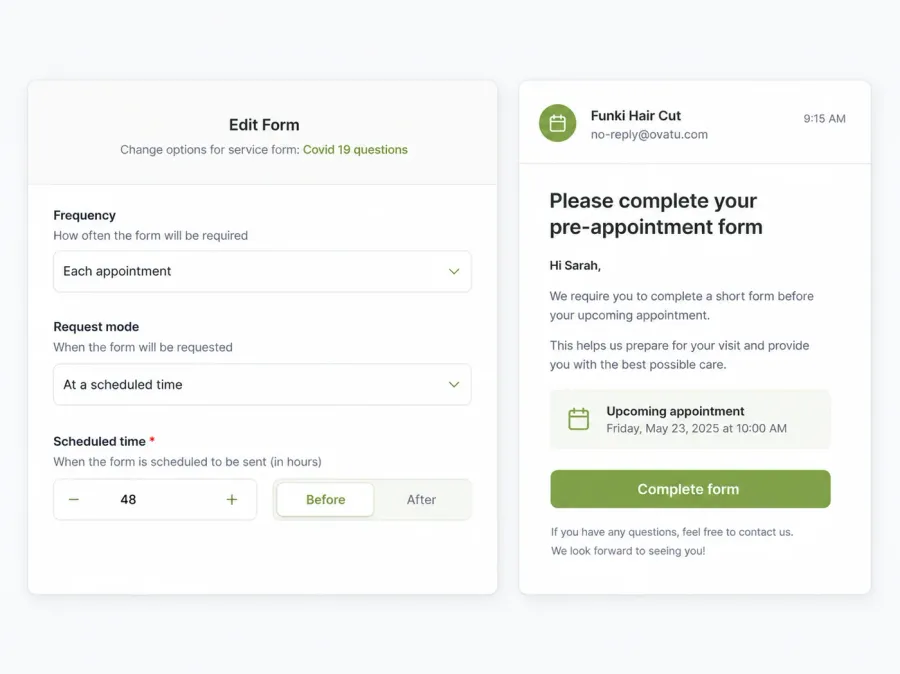 Automated form scheduling