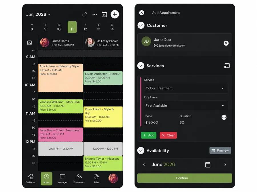 Creating a one-to-one appointment